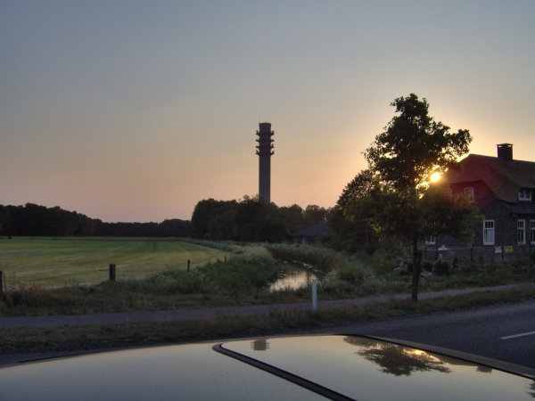 Avondzon en bossen in het westen